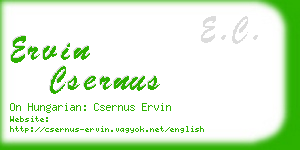 ervin csernus business card